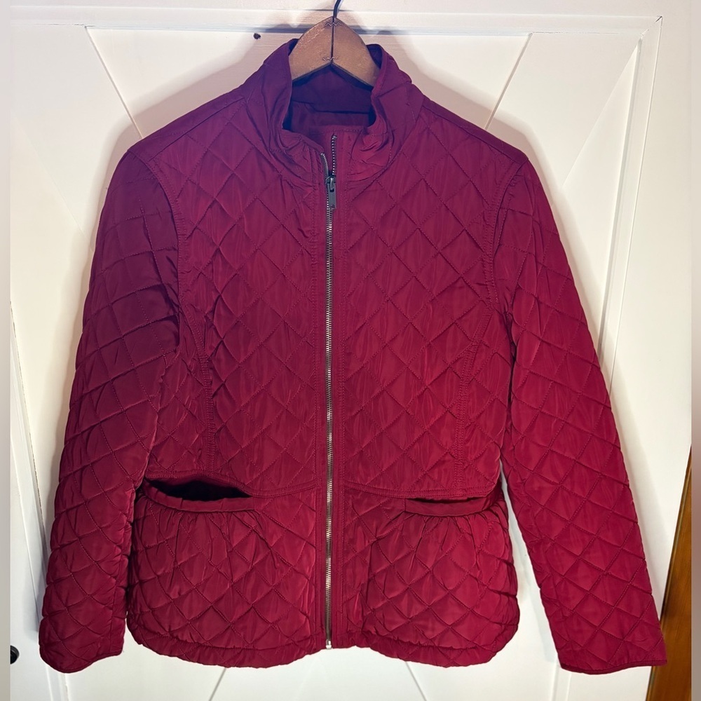 Talbots Quilted Maroon Women's Jacket Size Small